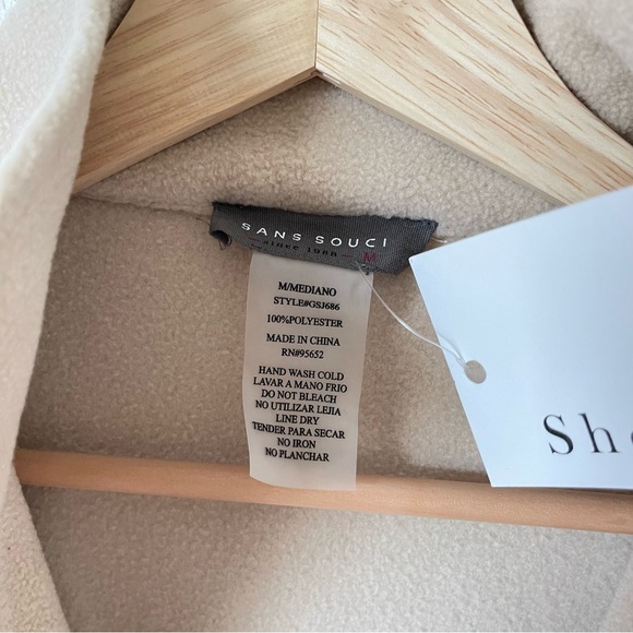 NWT Shop Stevie Fleece Zip Up Jacket in Beige - Picture 7 of 7